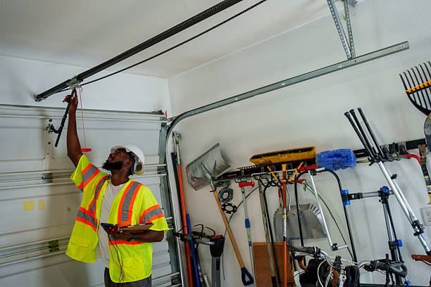 Professional Garage Door Panel Replacement technician working in Draper, UT